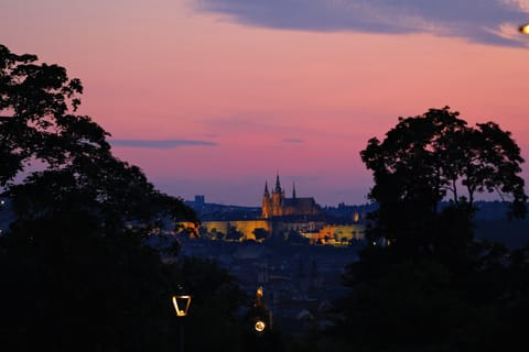 Twilight — DSCF5678 promenáda Pawla Adamowicze, Vinohrady, Prague | XF90mm f2.0 1/110s ISO500